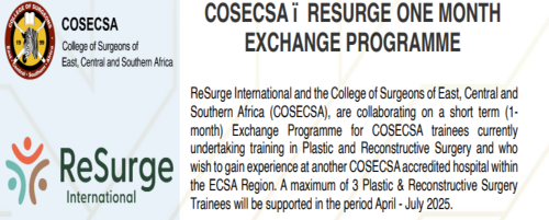COSECSA – RESURGE ONE-MONTH EXCHANGE PROGRAMME 2025